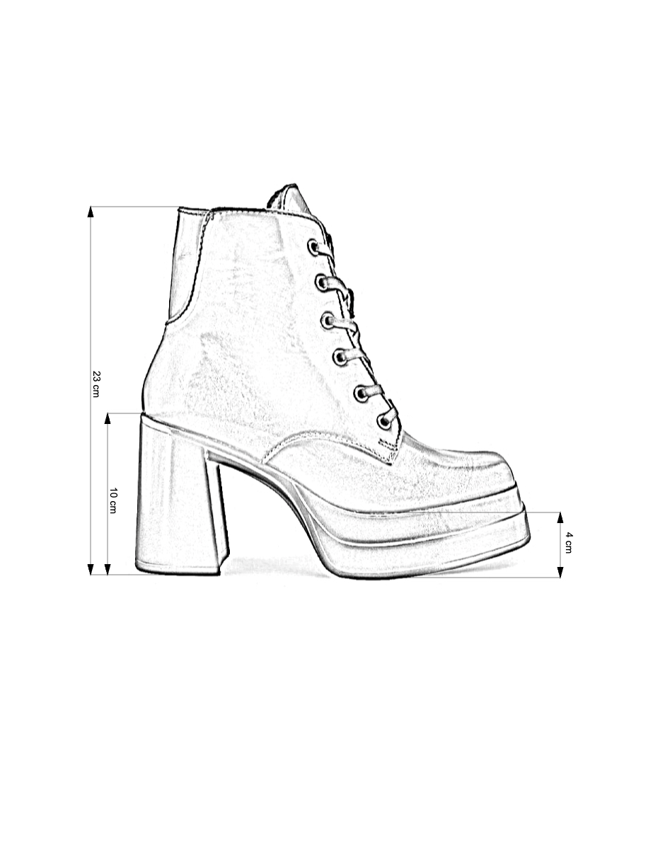 Bota Azul Marino de Piel con Tacón Alto y Plataforma Para Mujer