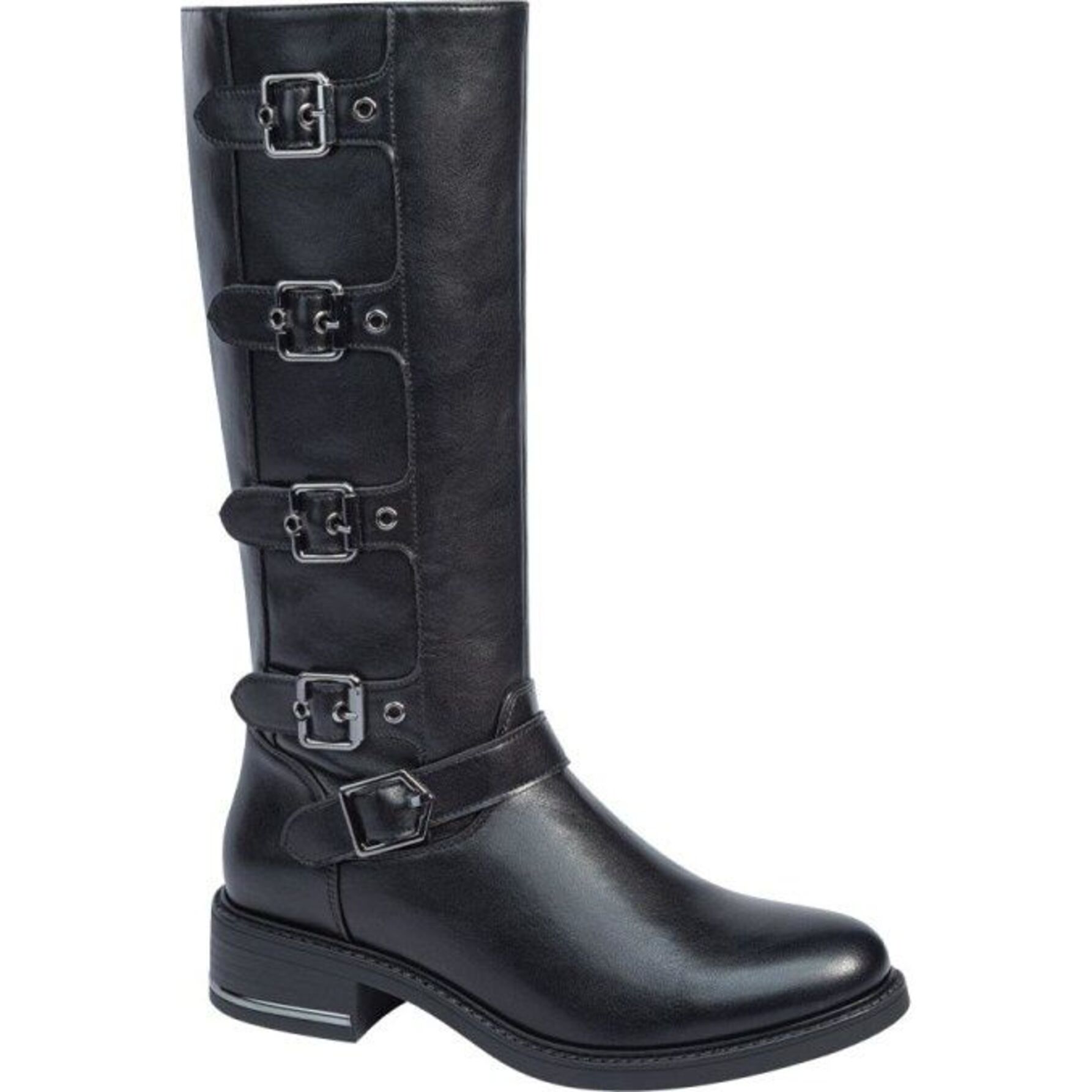 Bota para mujer, larga, con hebillas en el lateral, acabado napa, marca ...