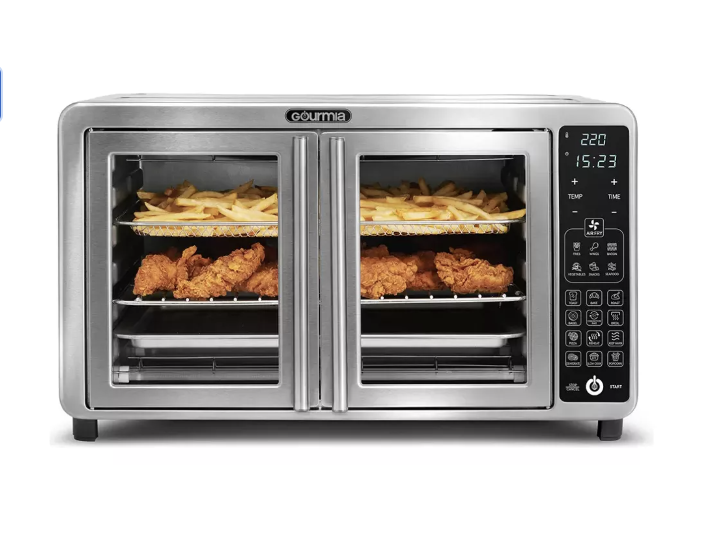 Horno Freidora De Aire XL Gourmia Digital Puertas Francesas