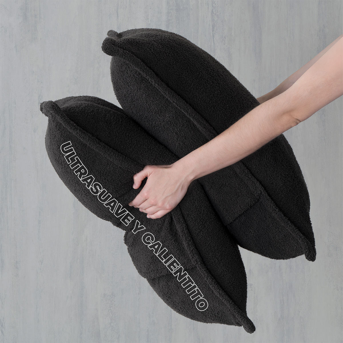 Cobertor Aborregado Edredón Afelpado Invernal King size + Fundas – Negro REAL TEXTIL