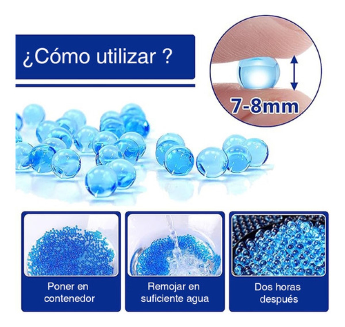 60000 Bolitas De Gel 7-8mm Balas De Hidrogel Para Pistola COLORES