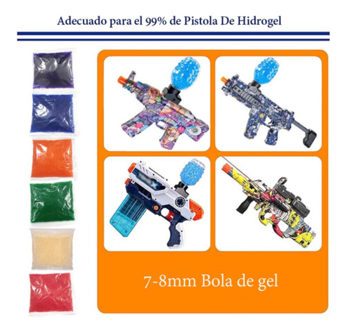 60000 Bolitas De Gel 7-8mm Balas De Hidrogel Para Pistola COLORES