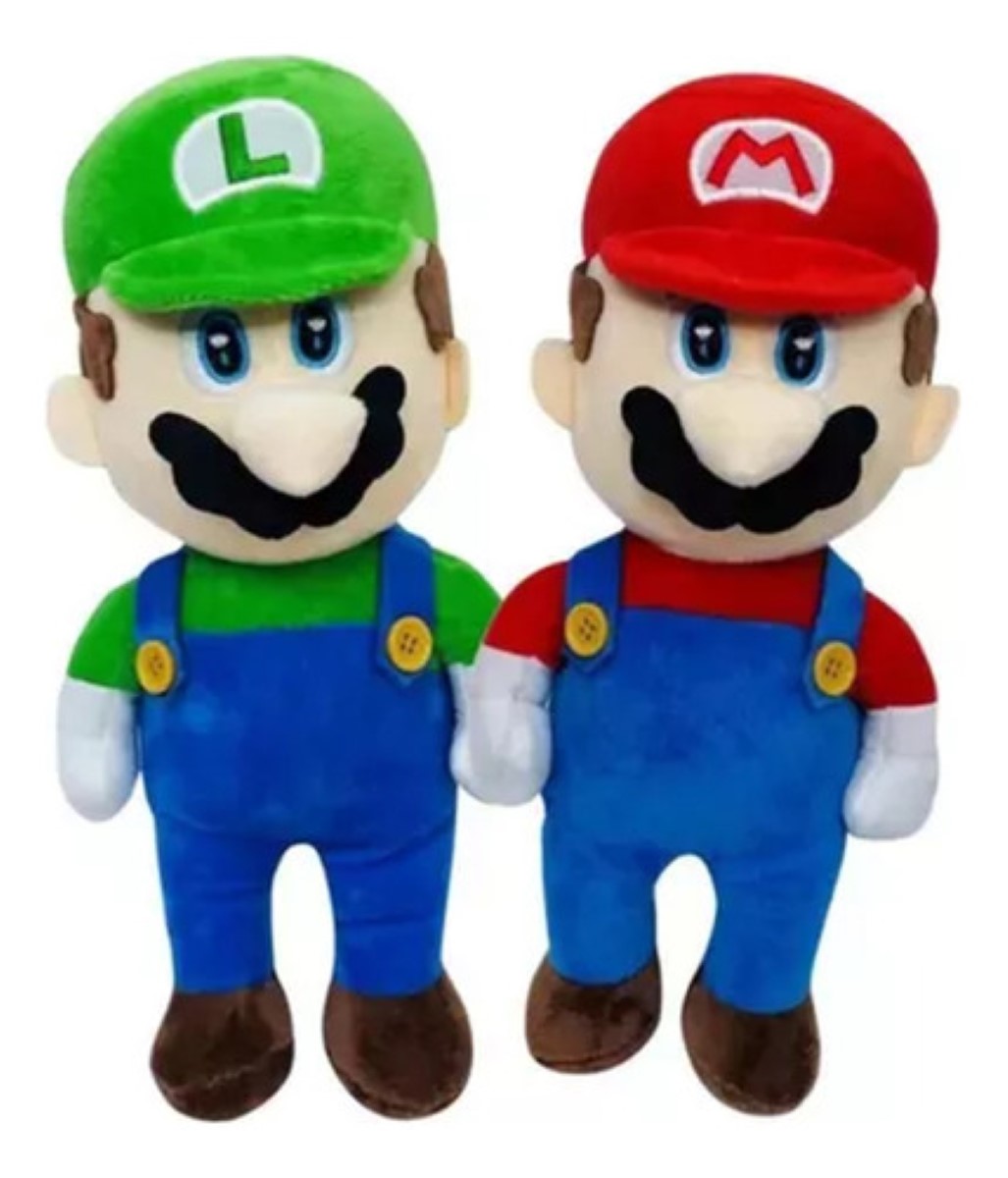 2pzs Peluches Super Mario Bros Luigi  Mario + Con Llavero