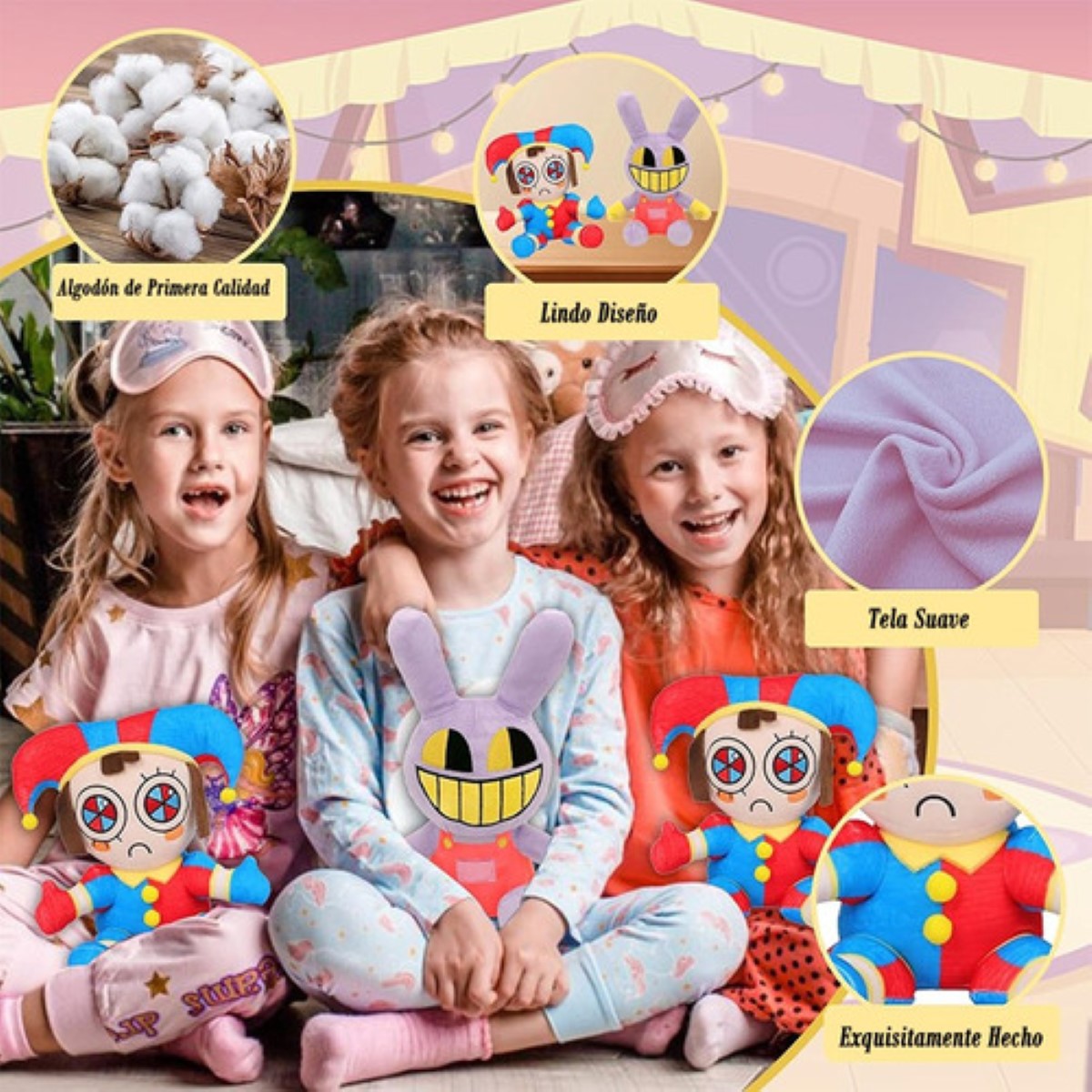 2x Digital Circus Peluche Pomni Y Jax 25cm + Llavero Payaso COLORES