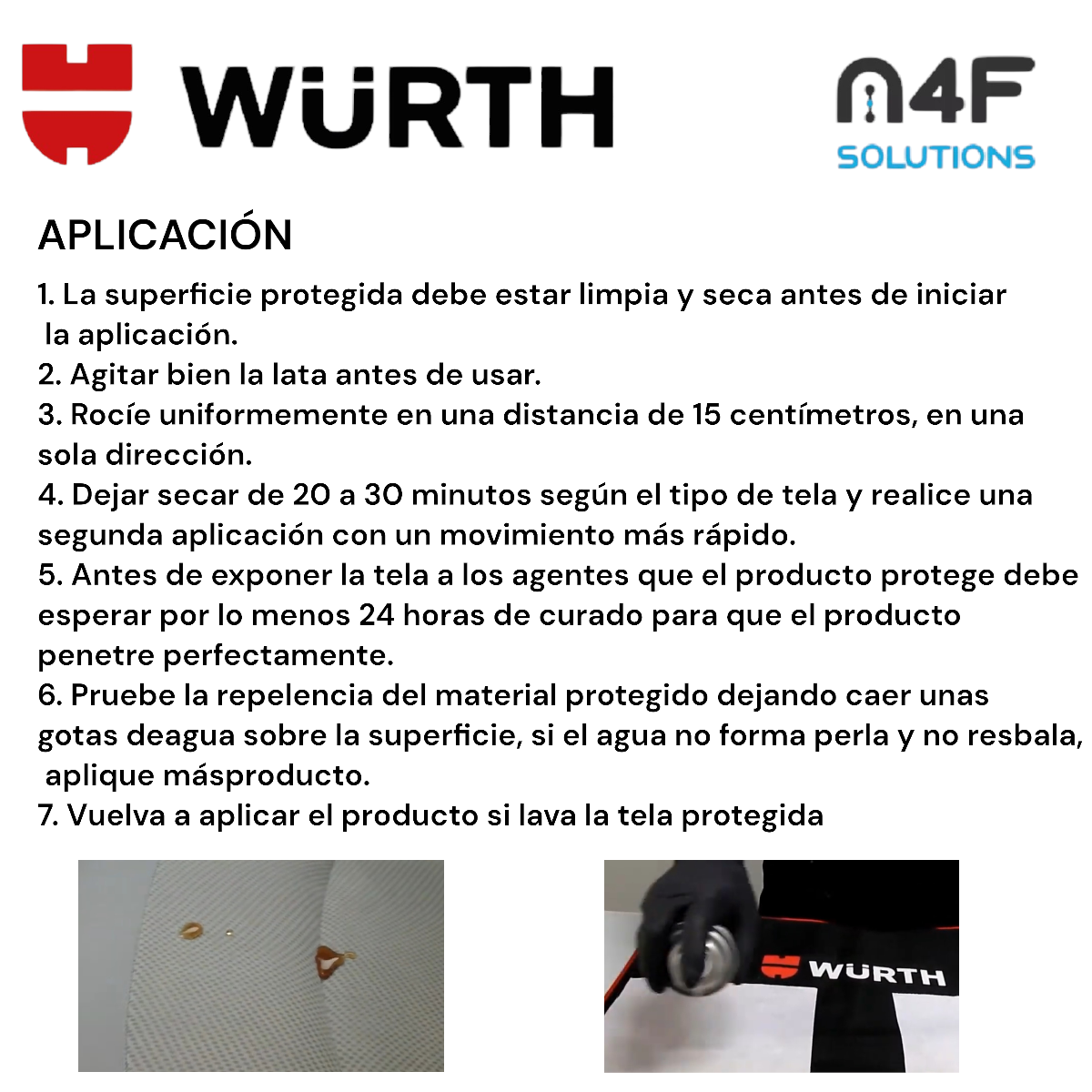 Wurth Protector Telas Auto Tapiceria Asientos 400 Ml 2 Pzas
