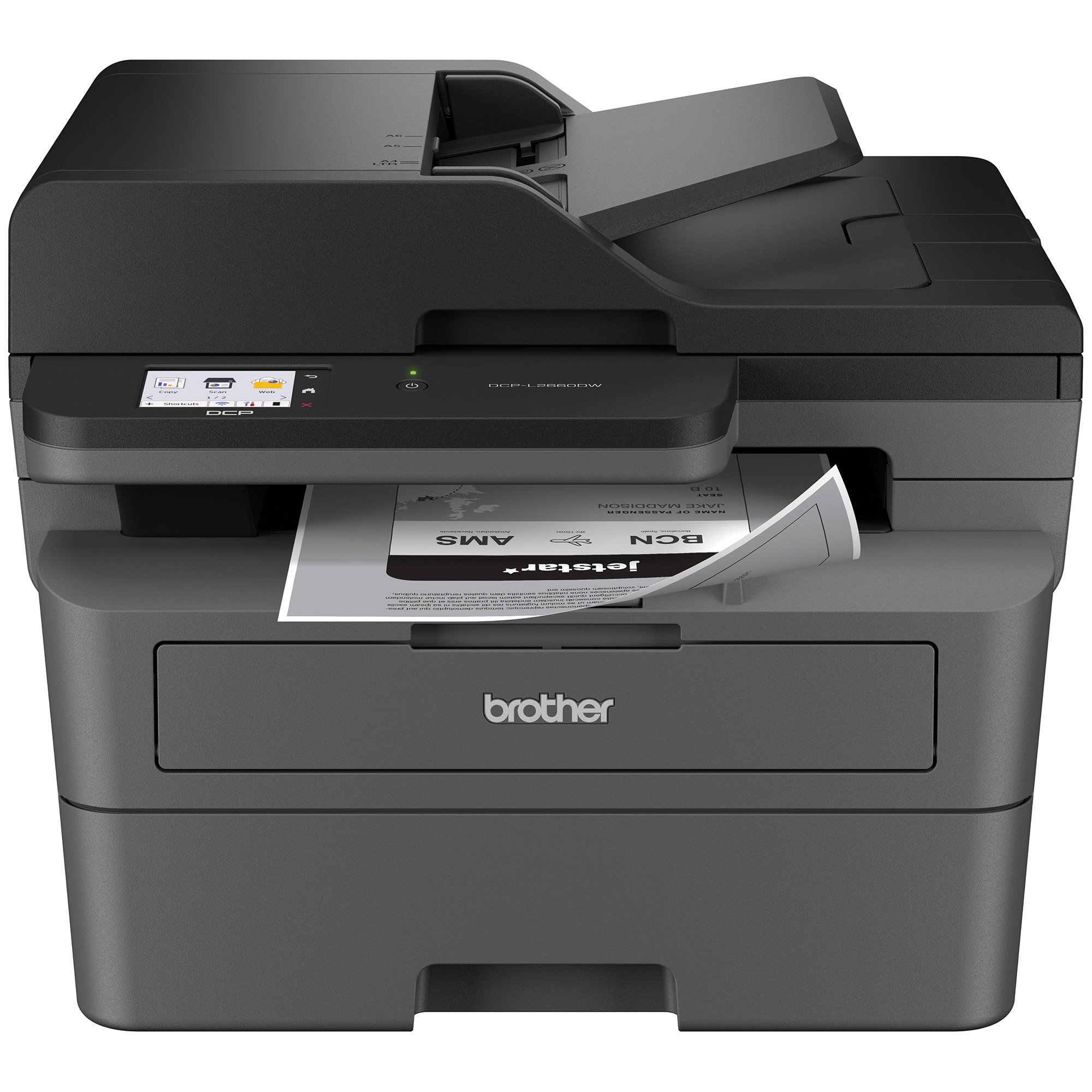 Multifuncional Brother DCP-L2660DW, Blanco y Negro, Láser, Inalámbrico, Print/Scan/Copy. 