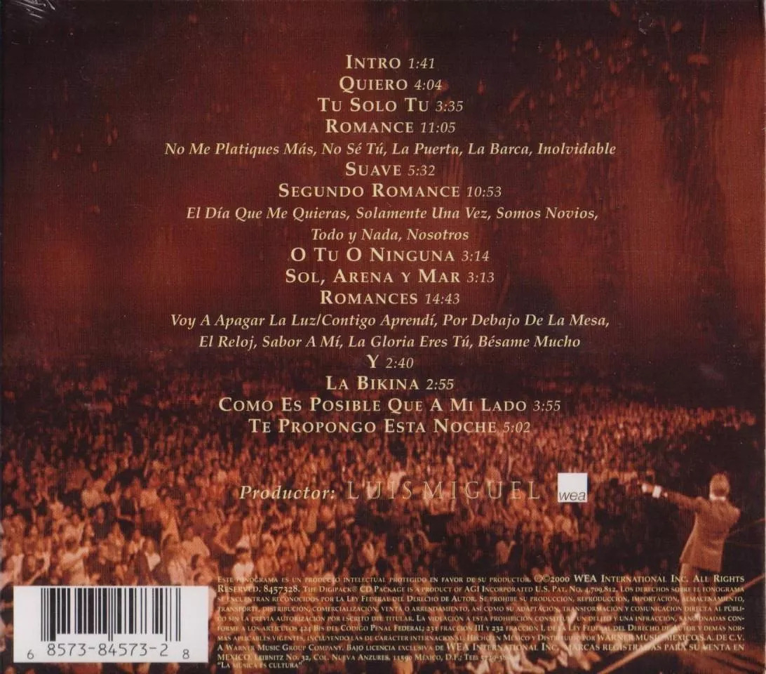 Vivo - Luis Miguel - Disco Cd - Nuevo (13 Canciones).