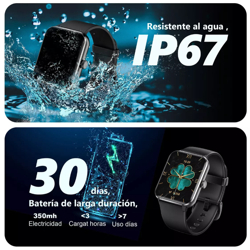 Reloj Inteligente Smartwatch Blackview W10 IP68 Negro