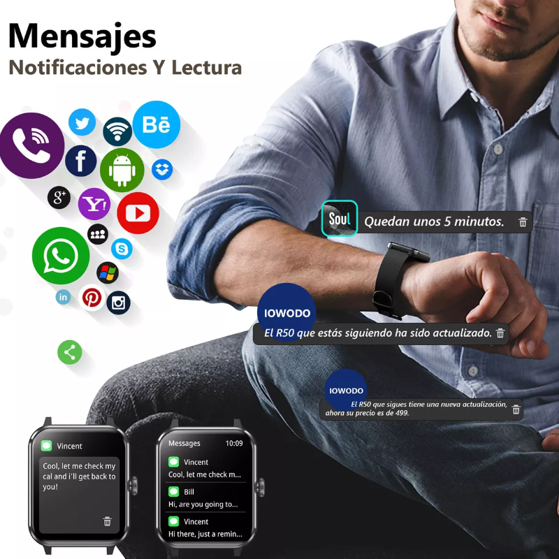 Reloj Inteligente Smartwatch Blackview W10 IP68 Negro