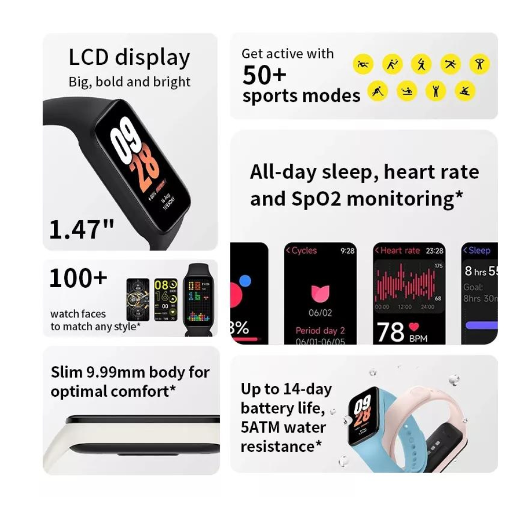 Xiaomi Poco C75 + Xiaomi smartband 8 active y Audífonos Redmi buds 6 Active
