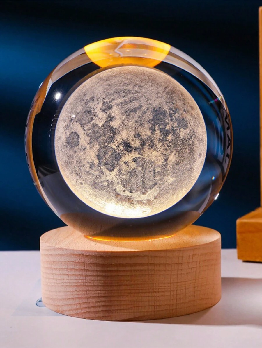 Esfera de Cristal Luminosa 3D Luna – Un Toque de Encanto en tu Decoración