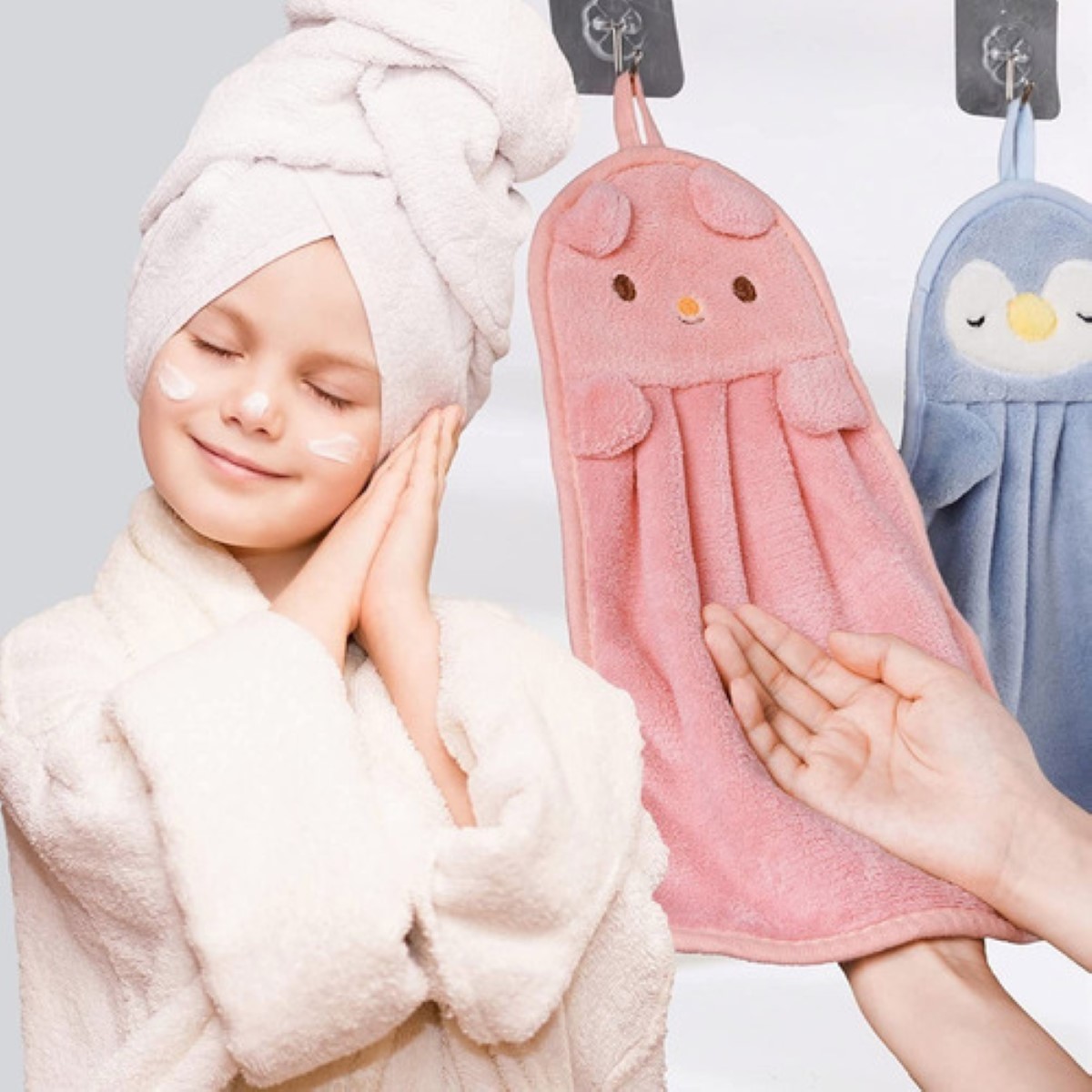 4 Toalla De Manos Secado Absorbente Baño Cocina Colgante multucolor