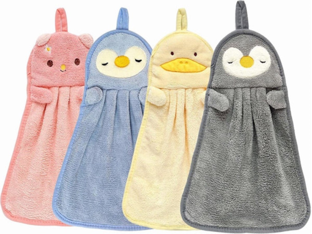 4 Toalla De Manos Secado Absorbente Baño Cocina Colgante multucolor