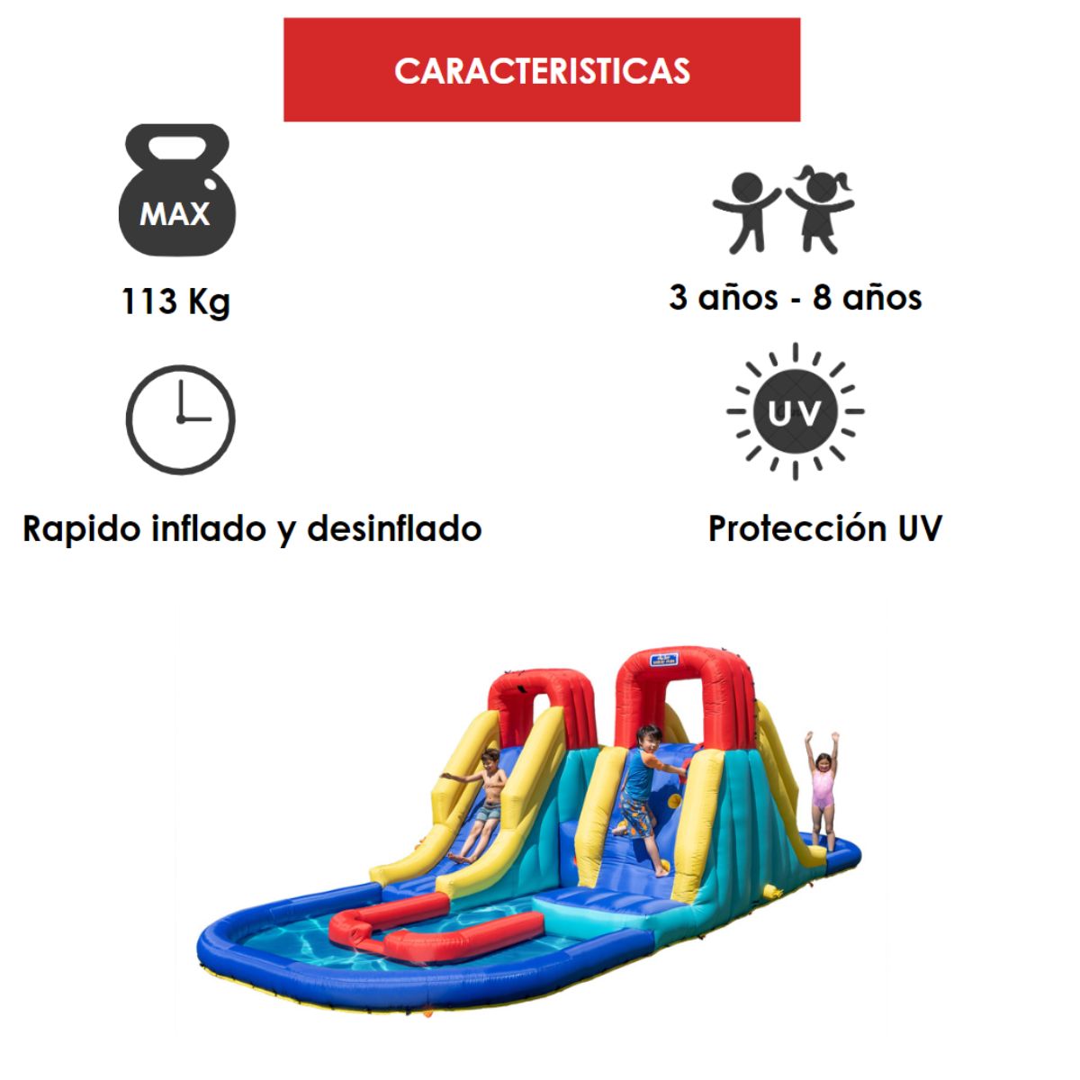 Inflable Acuático Brincolín Con Piscina Para Niños
