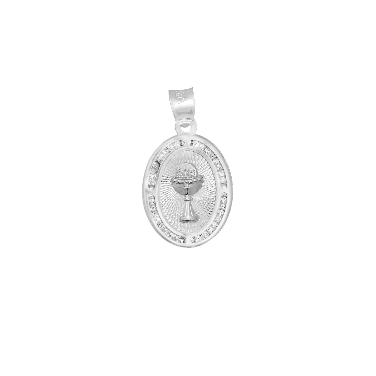 Cadena Con Dije Primera Comunión Figaro Plata 925 Zirconia