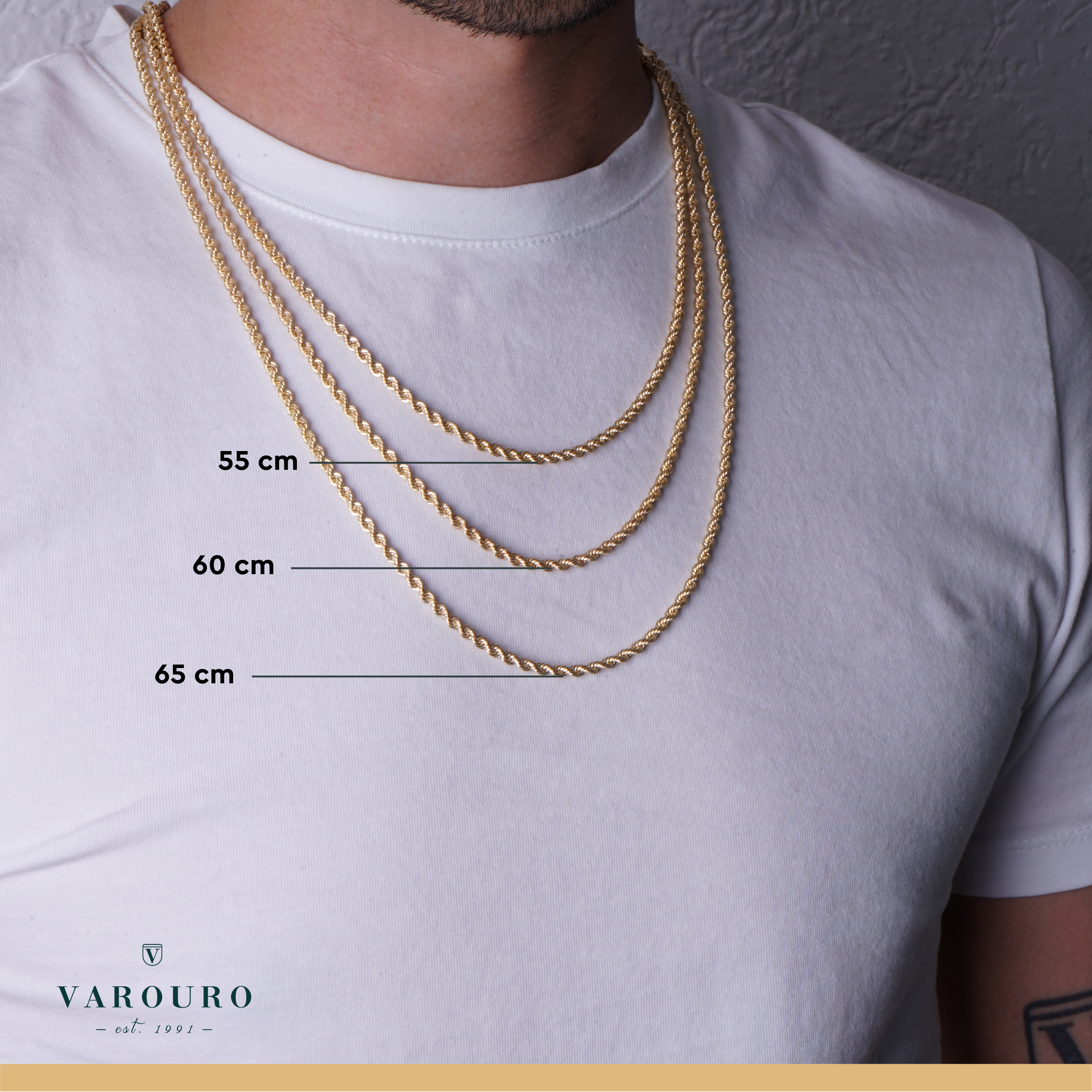 Cadena Torzal Italiano Oro 10k Torsal 50cm - 2.2mm + Estuche