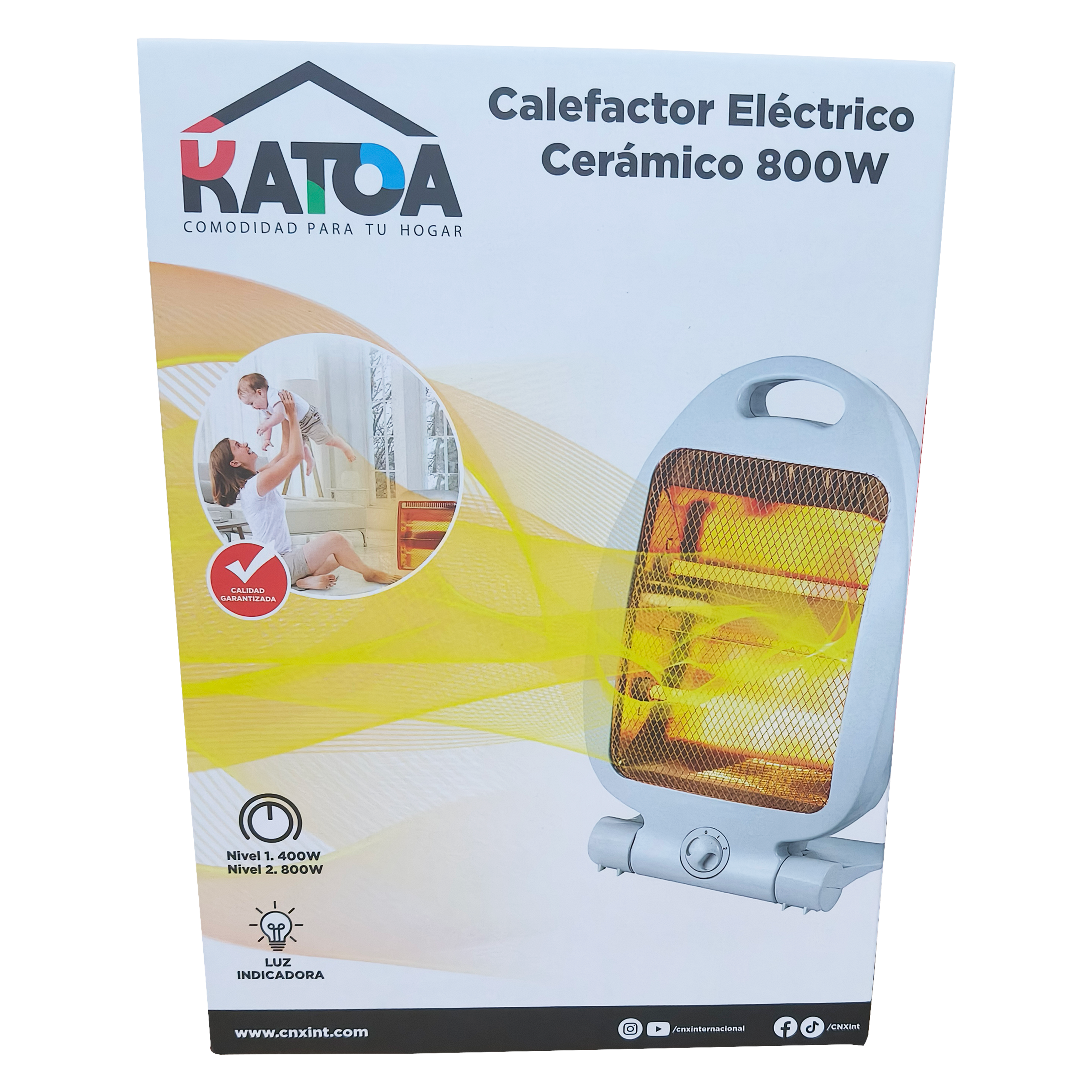 Calefactor Eléctrico Cerámico, 800W, con Protección de calentamiento 127V, Ideal para el Hogar
