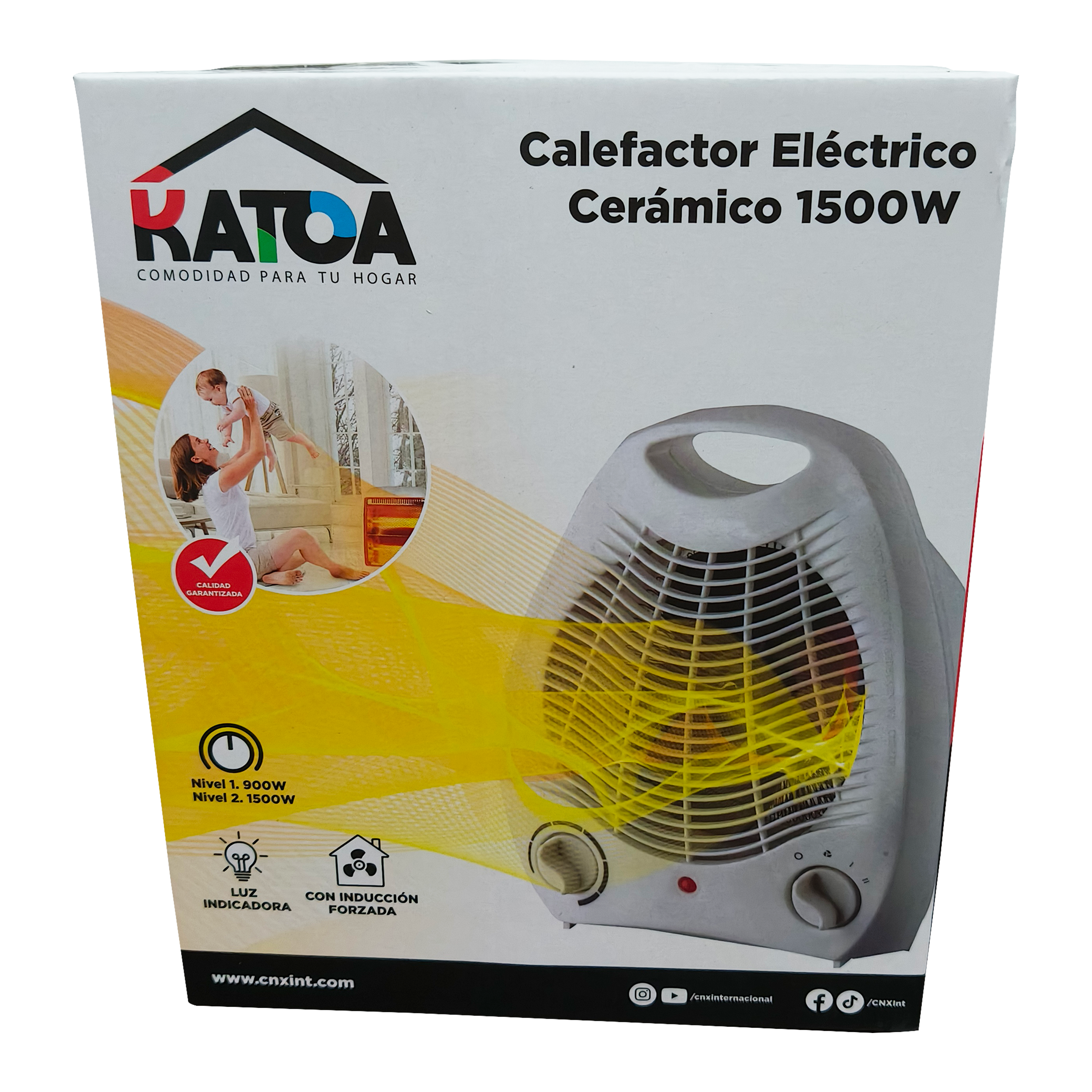 Calefactor Eléctrico Cerámico 1500W, Inducción Forzada, Silencioso