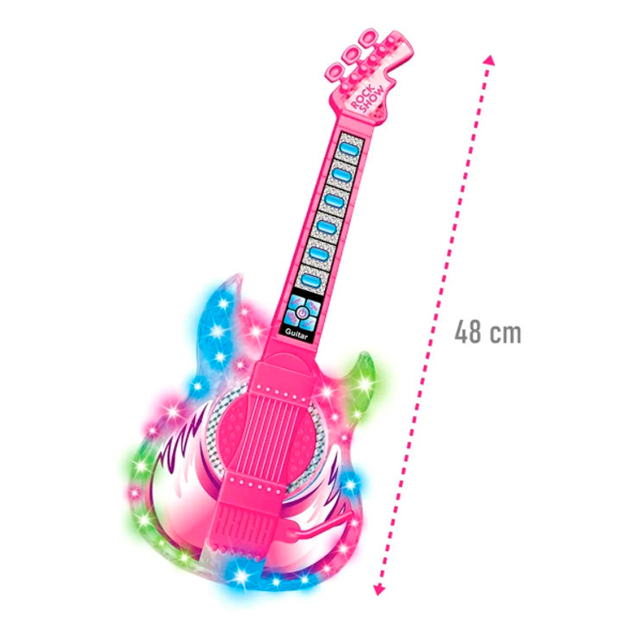 Guitarra Musical infantil  Con Micrófono Arcoíris 262063 mp3 luz y sonido karaoke