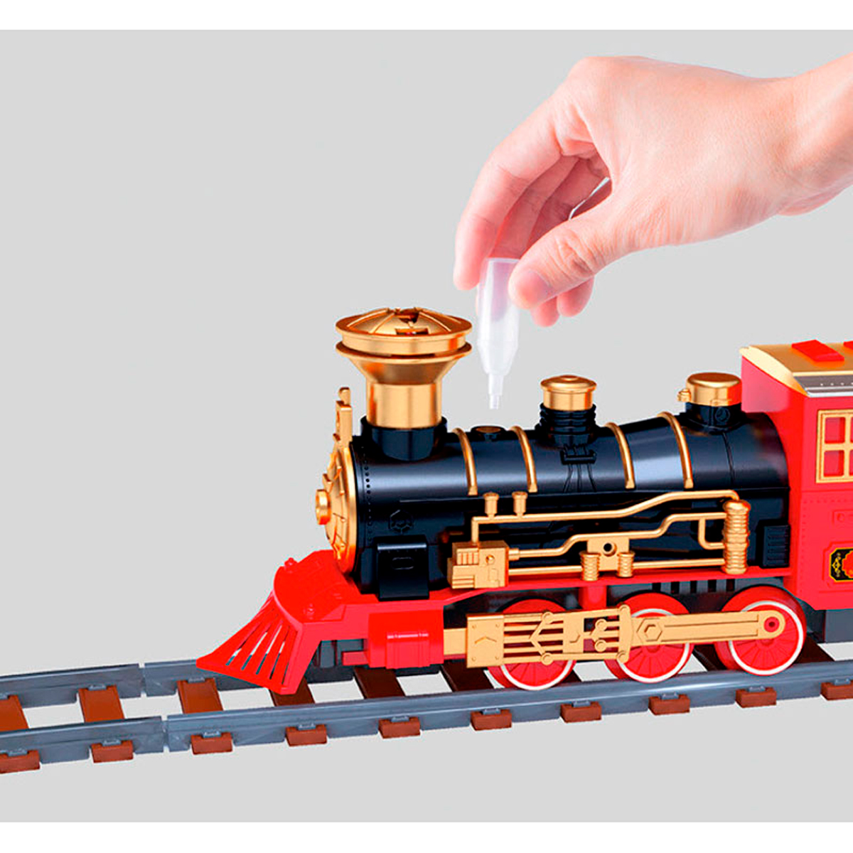 Tren Eléctrico Clásico Humo Sonido Juguete Navidad Luz 251pz 220cm . 