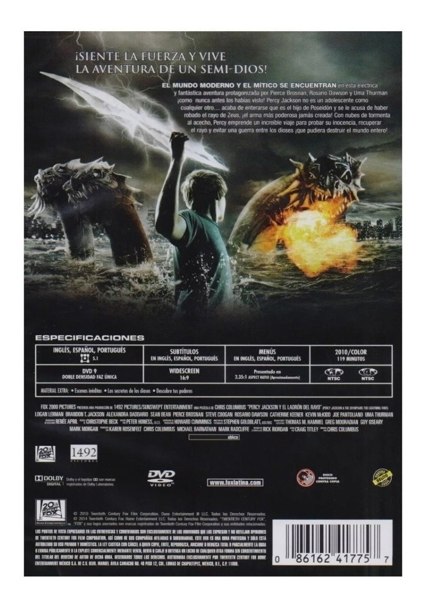 Percy Jackson Y El Ladron Del Rayo Logan Lerman Pelicula Dvd