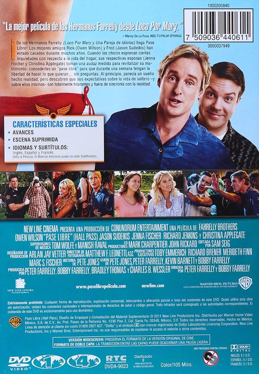 Pase Libre Owen Wilson Pelicula Dvd