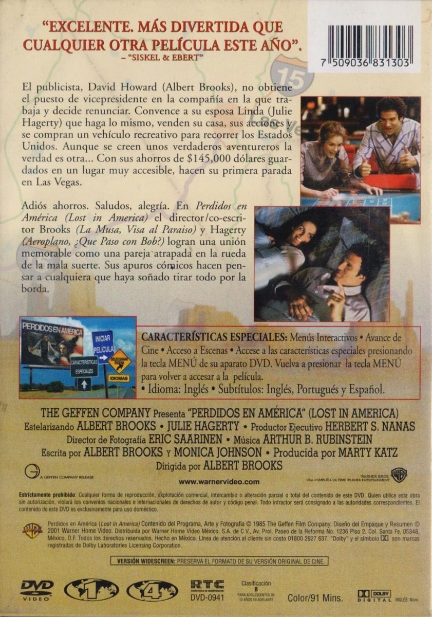 Perdidos En America Albert Brooks Pelicula Dvd.