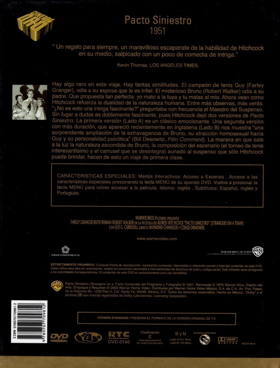 Pacto Siniestro Alfred Hitchcock Digibook Pelicula Dvd