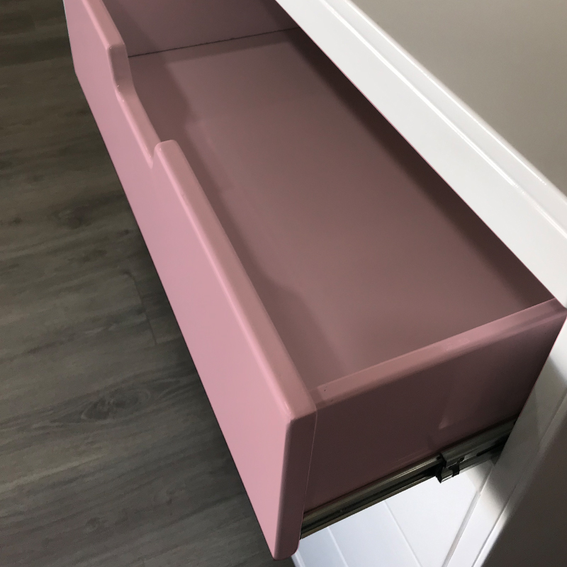 Comoda de madera CUNABEBE Flosa Blanco Rosa