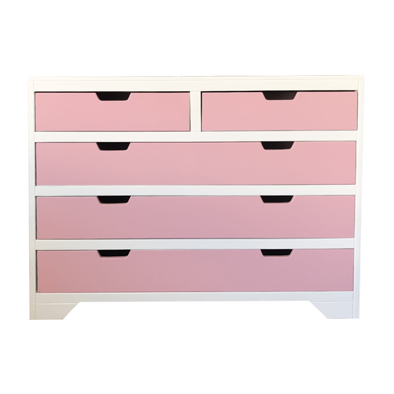 Comoda de madera CUNABEBE Flosa Blanco Rosa
