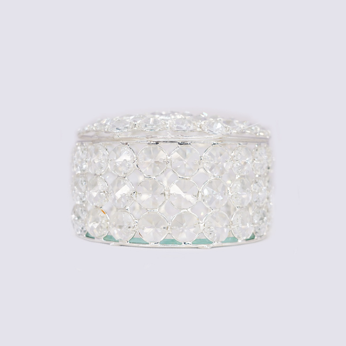 Cofre para lazo de boda o alhajero plata (cristal cortado)