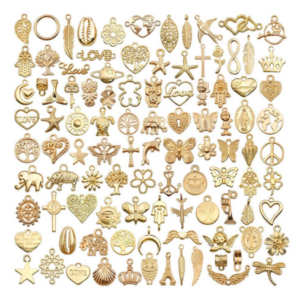 Dijes De Dorado Para Bisuteria Pulseras Pendiente Collares Golden-1