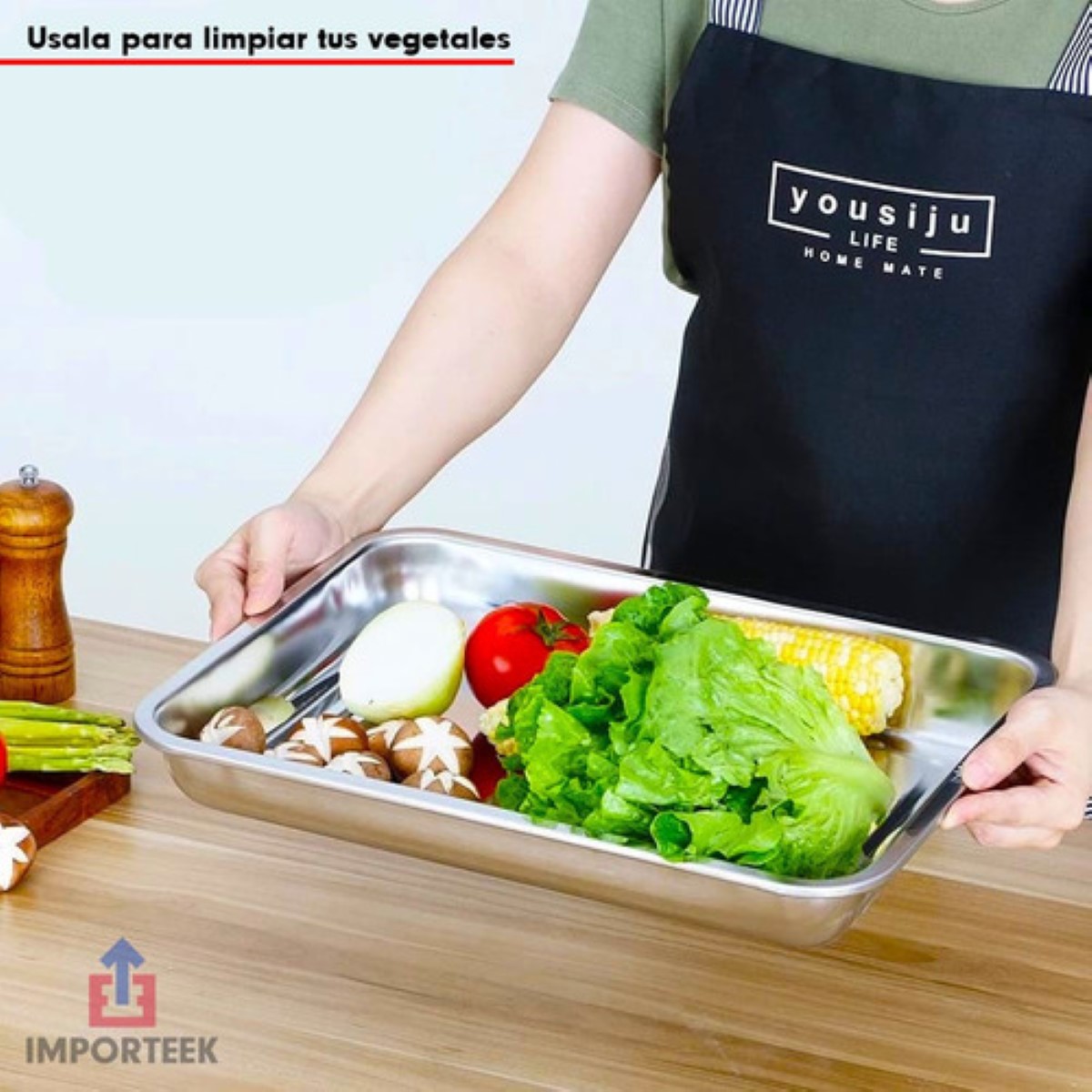 Charola Hornear Galletas Pan Cocina Acero Inoxidable 30x40cm plata