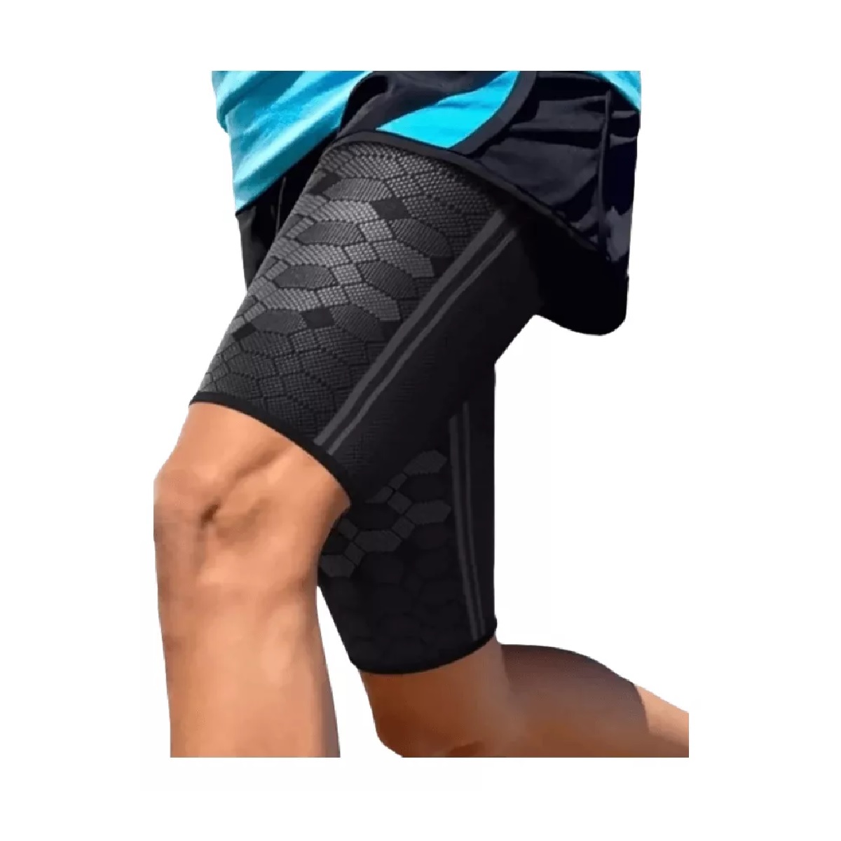 Musleras Deportivas Unisex. Soporte De Muslo. 2 Piezas.Negro M