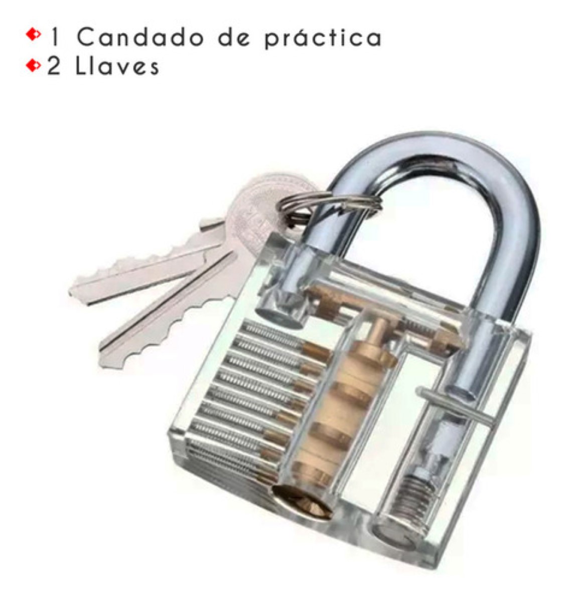 Kit De 15 Piezas Ganzuas Profesionales Con Candado Y Manual plata