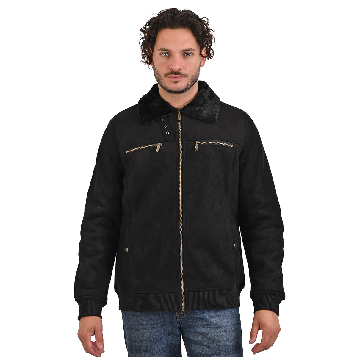 Chamarra Casual Aviadora Tipo Gamuza Para Hombre Thats Hot