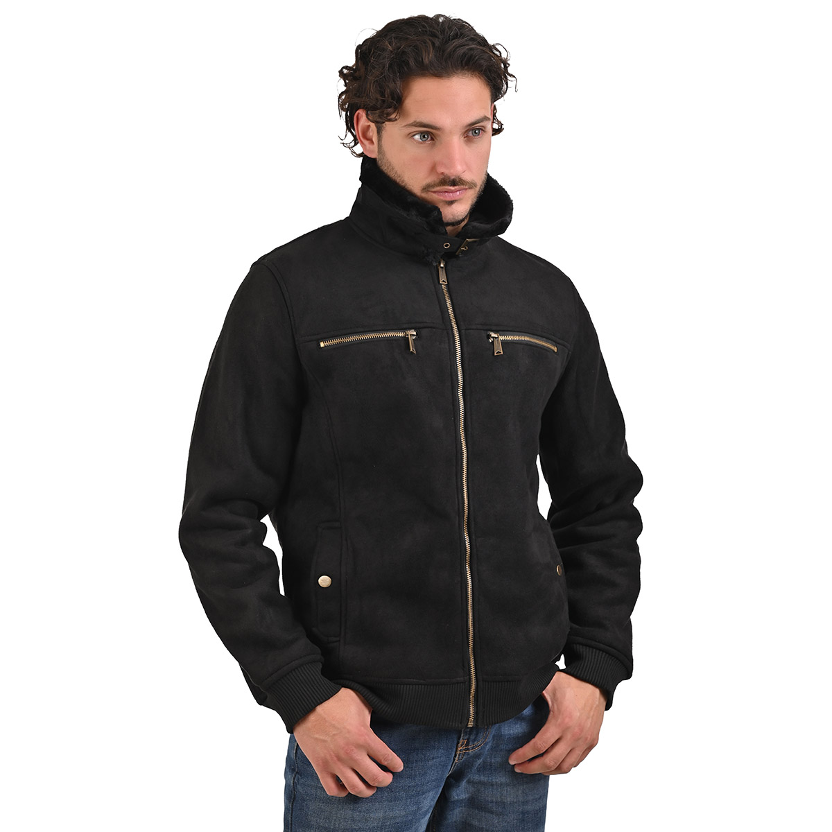 Chamarra Casual Aviadora Tipo Gamuza Para Hombre Thats Hot