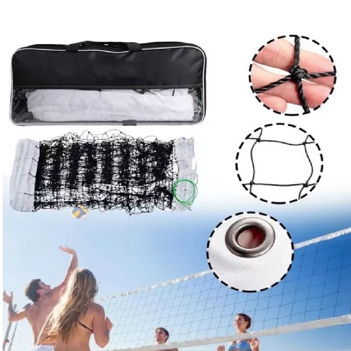Red Voleibol Embreada Reforzada Lados,para Voley Accesorios
