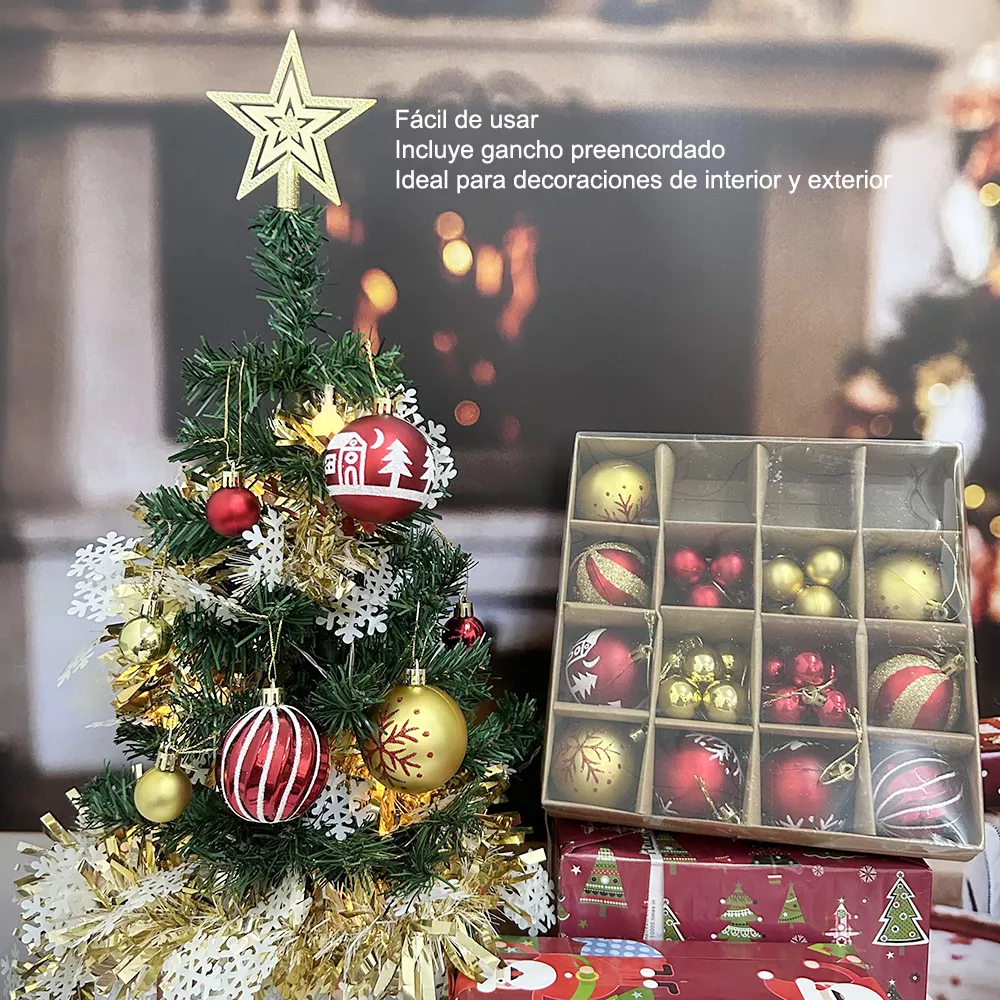 44 Pcs Esferas Navideñas Para Árbol Navidad Estilos Mixtos  SDS4176