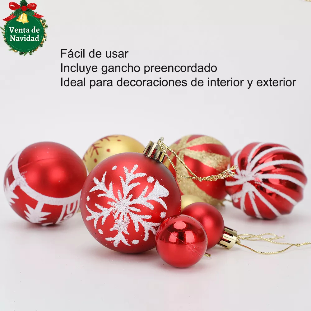 44 Pcs Esferas Navideñas Para Árbol Navidad Estilos Mixtos  SDS4176