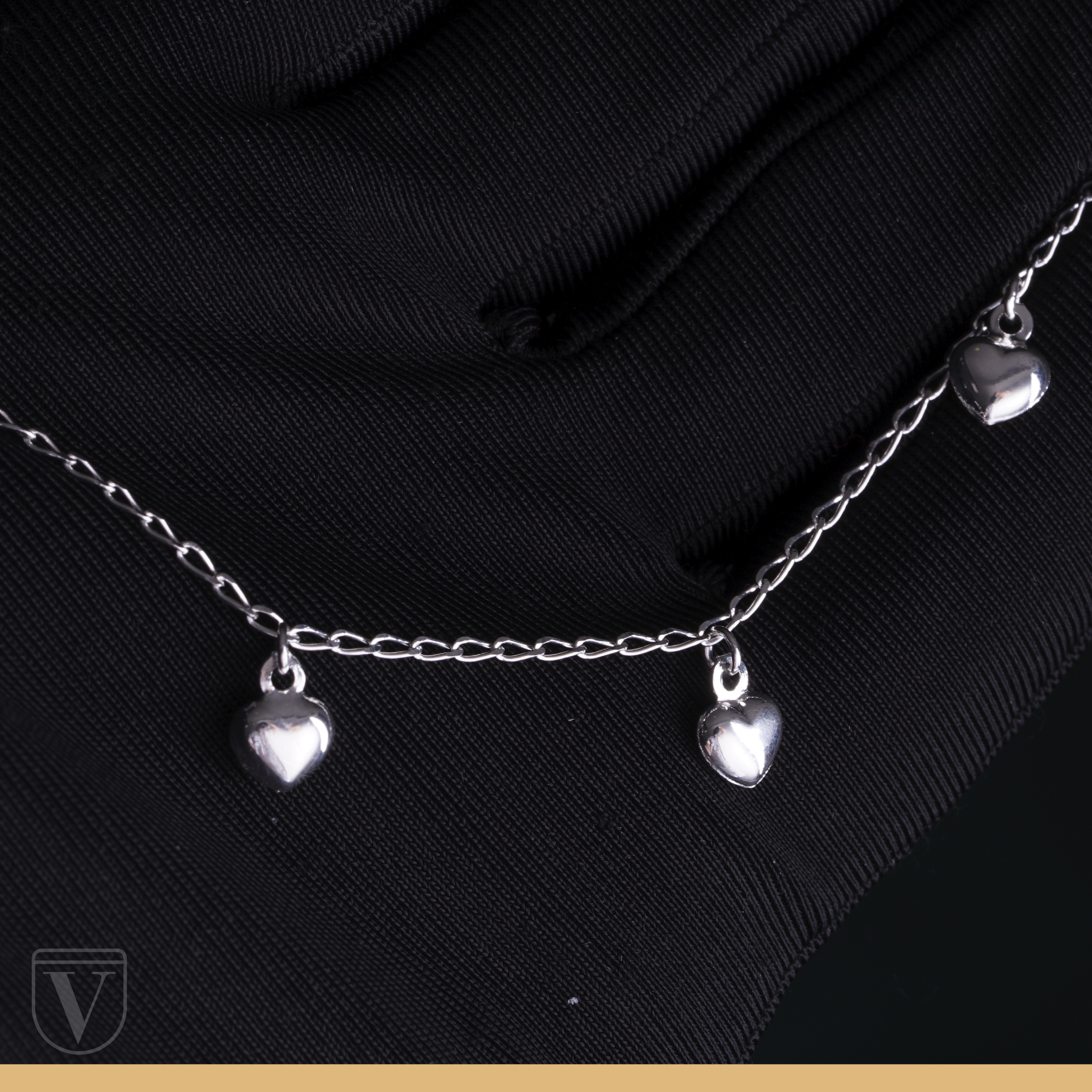 Pulsera Corazones De Plata Ley 925 17cm Para Mujer Pulso