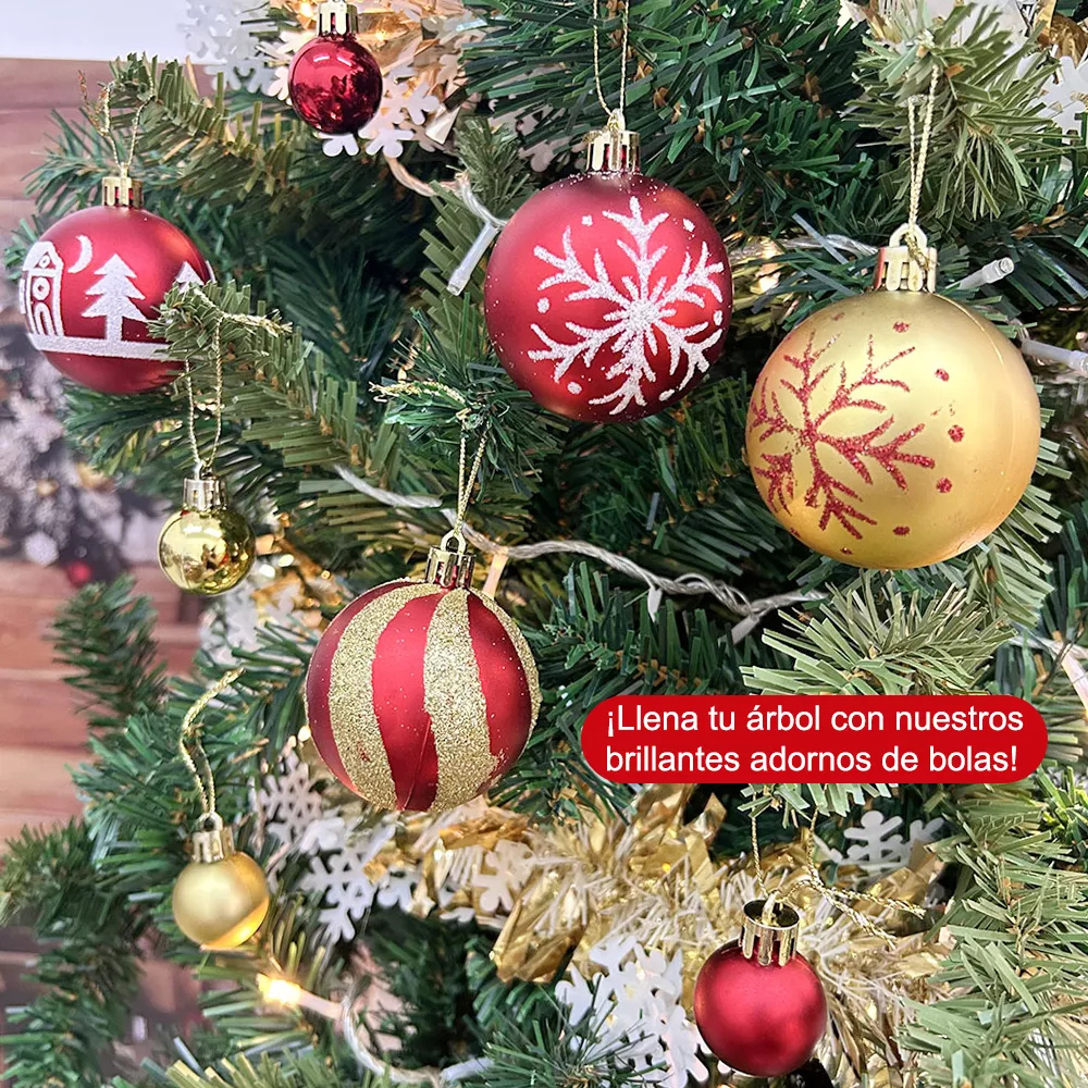 44 Pcs Esferas Navideñas Para Árbol Navidad Estilos Mixtos  SDS4176