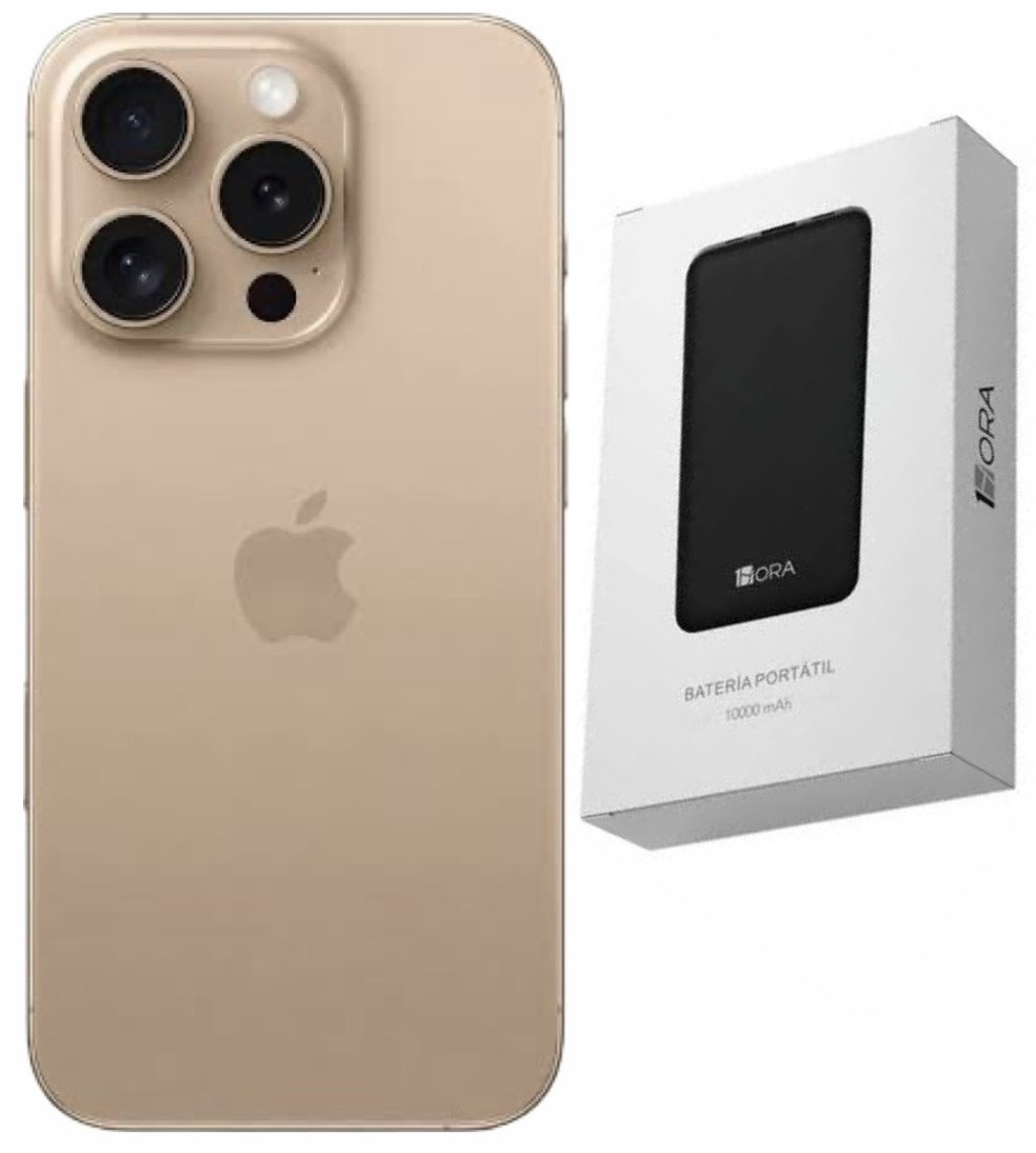 iPhone 16 Pro 256GB Desert Titanium Nuevo abierto E SIM + Batería portátil 
