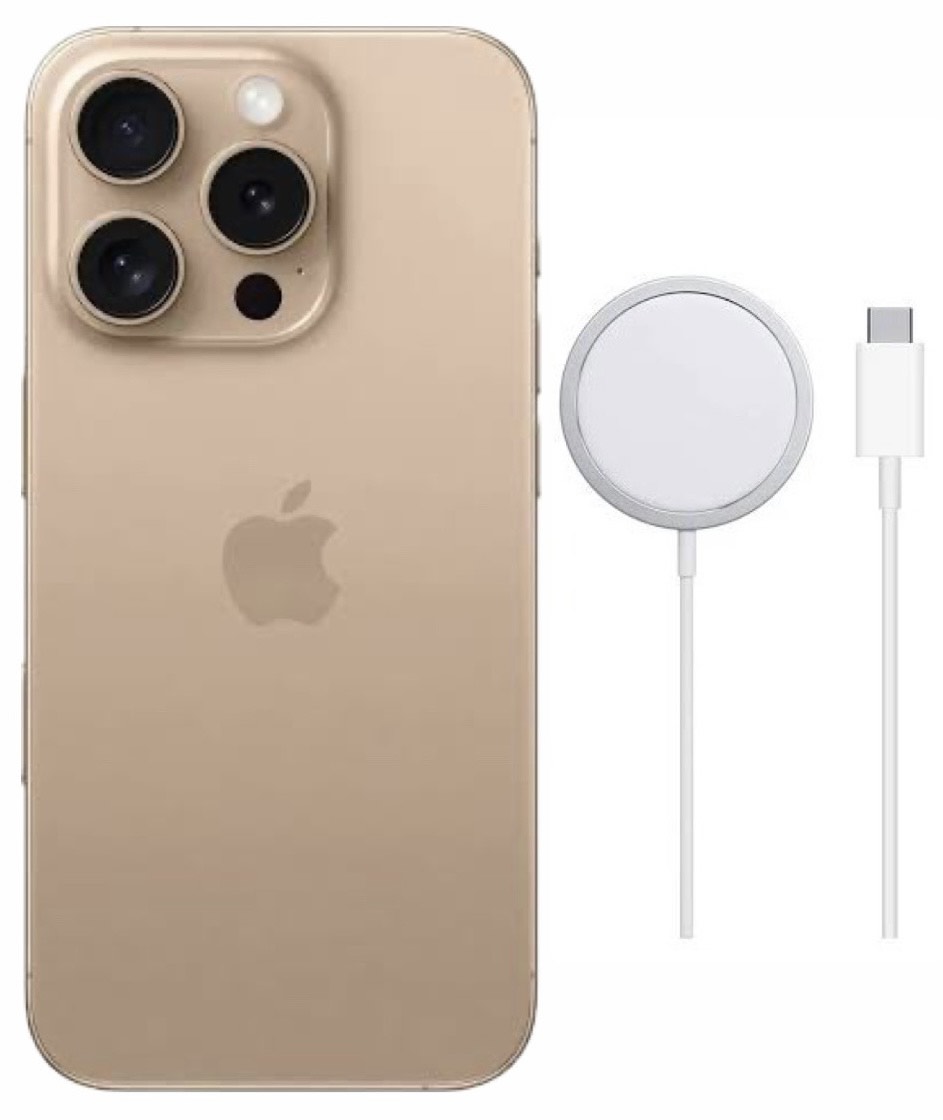 iPhone 16 Pro 256GB Desert Titanium Nuevo E SIM + Cargador inalámbrico. 
