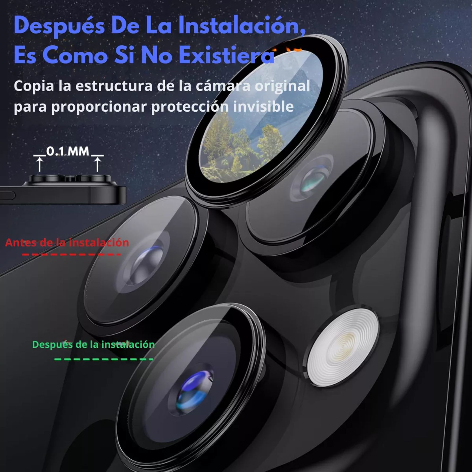 Protector de pantalla  y cámara iPhone Iphone 15 promax / Titanio