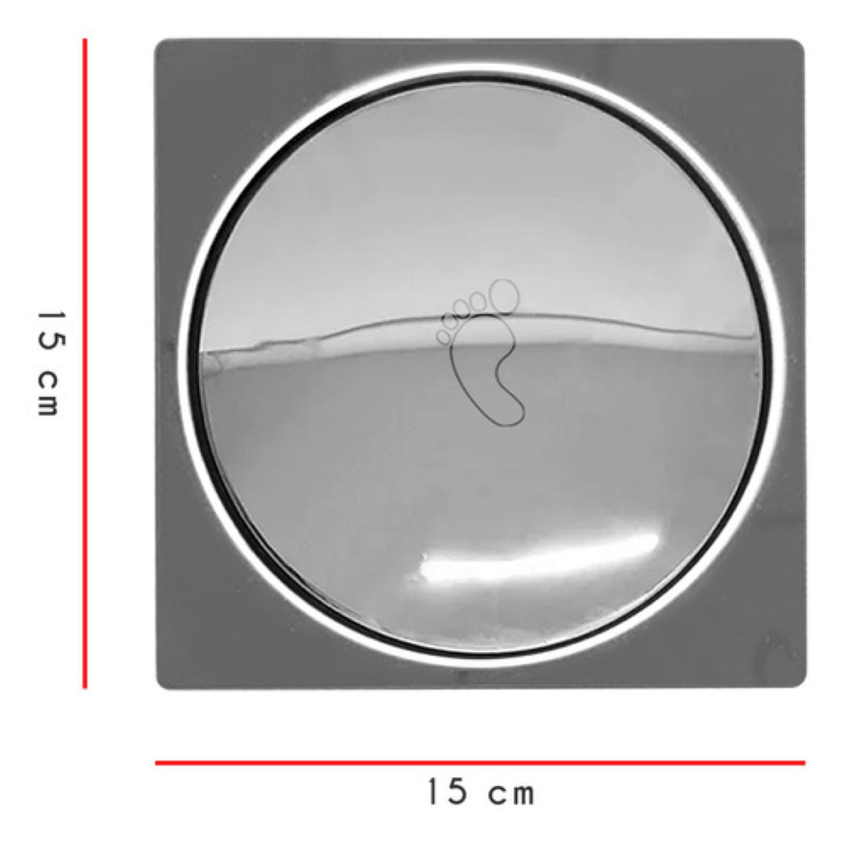Coladera Regadera Pie Push De Acero Inoxidable Lujo 15x15cm plata