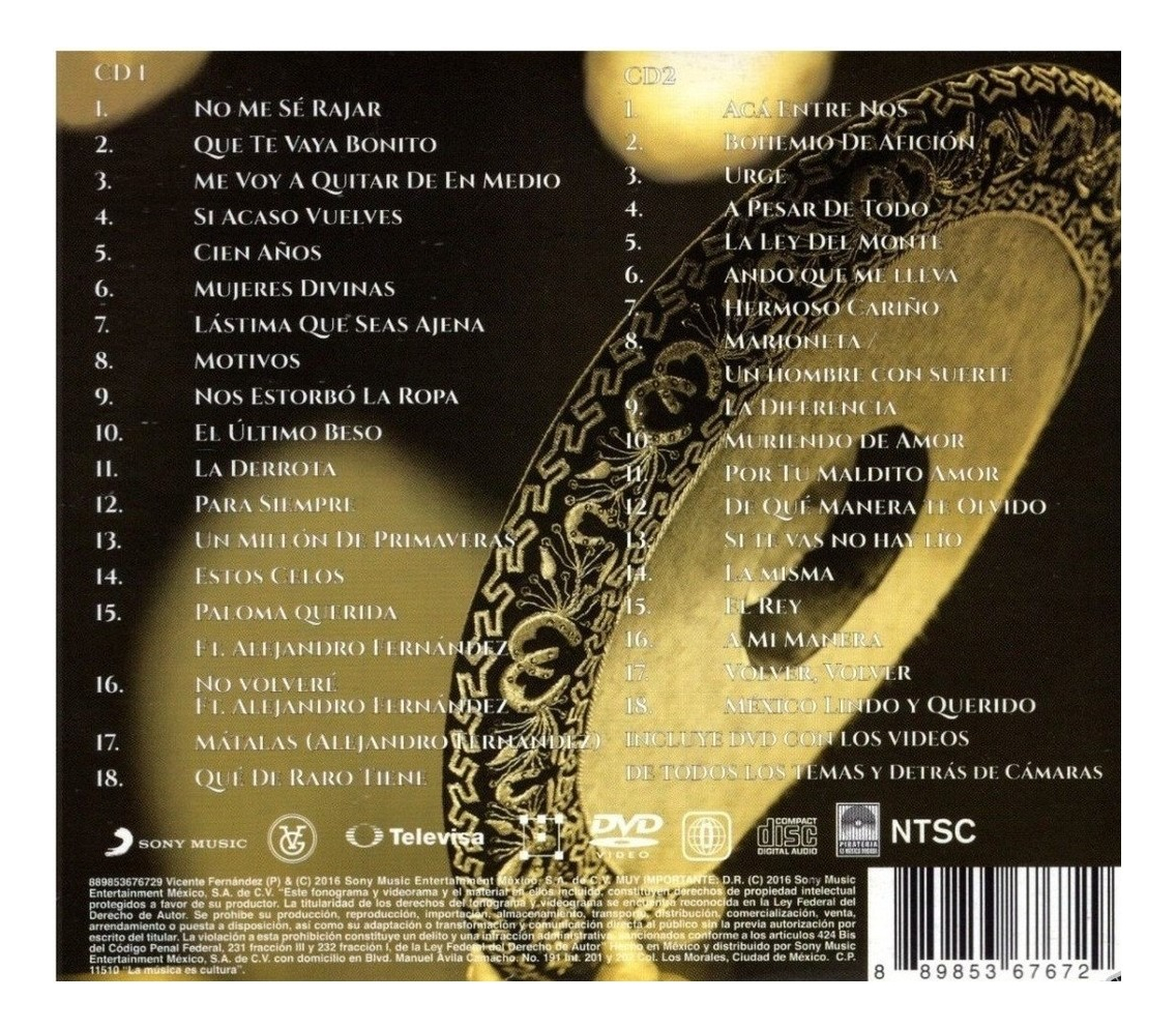 Un Azteca En El Azteca - Vicente Fernandez - 2 Cd + Dvd