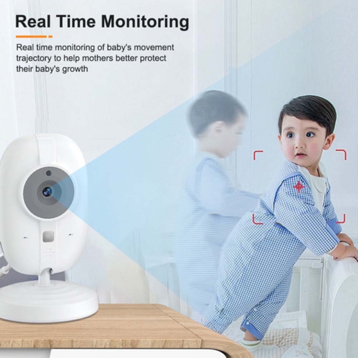 Monitor Para Bebe Camara 360 Control Remoto Pantalla Blanco
