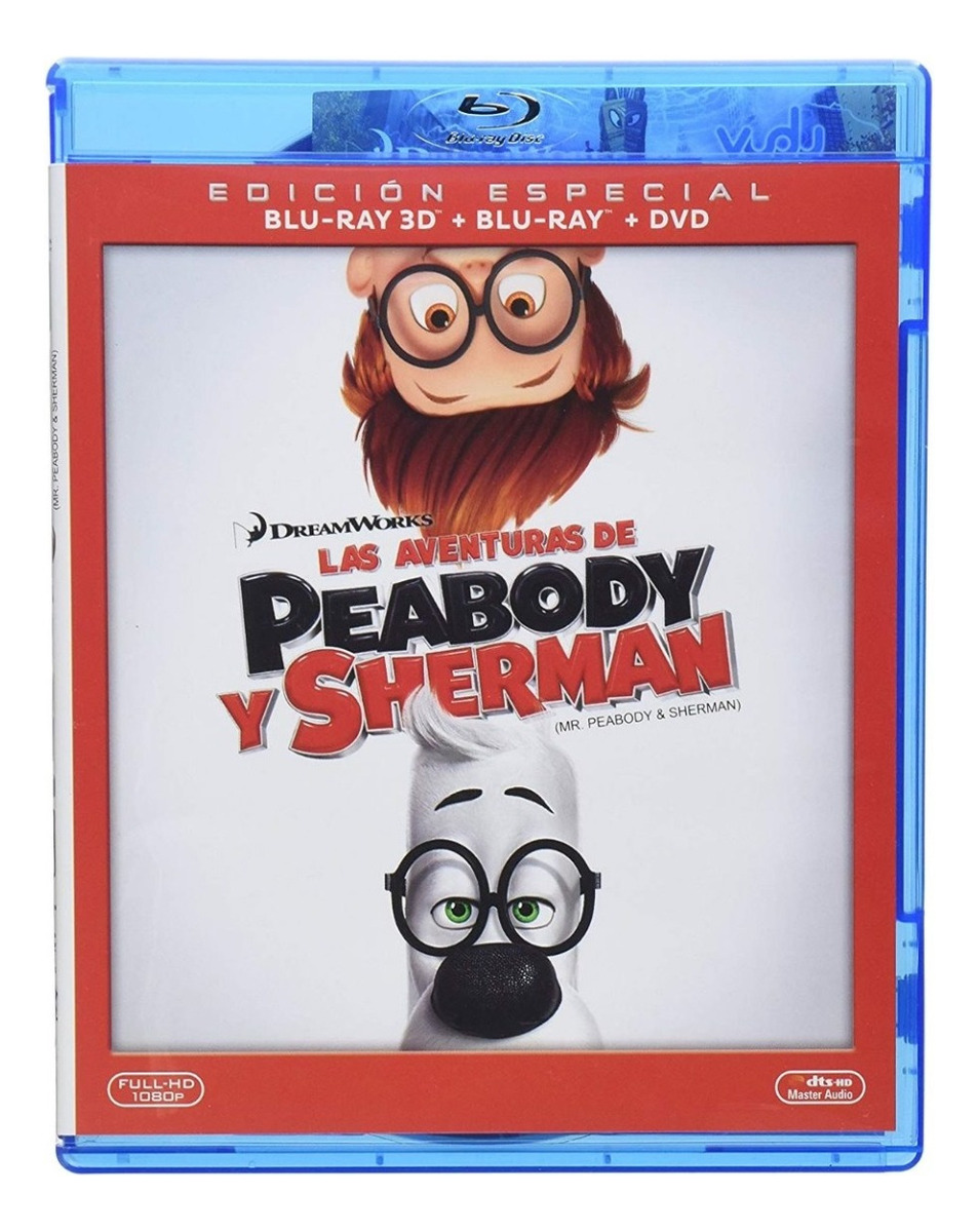 Las Aventuras De Peabody Y Sherman Pelicula 3d + Bb + Dvd