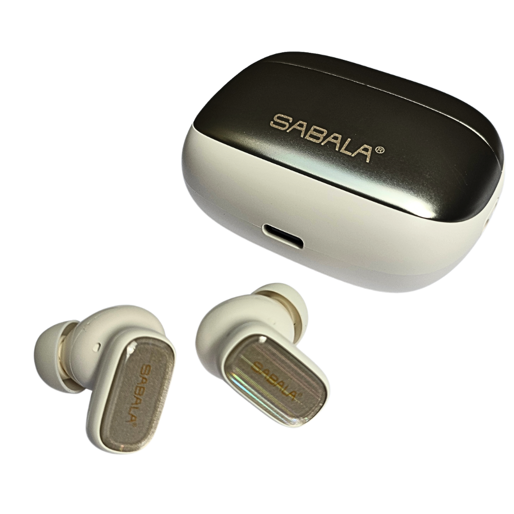 Audífonos Bluetooth 5.4 con estuche de carga Sabala ST 766, cancelación de ruido. Color Dorado.